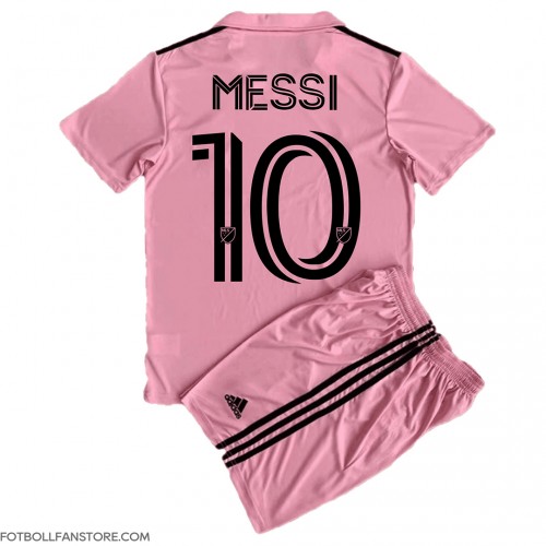 Inter Miami Lionel Messi #10 Barnkläder Hemma matchtröja till baby 2023-24 Kortärmad (+ Korta byxor) Billigt